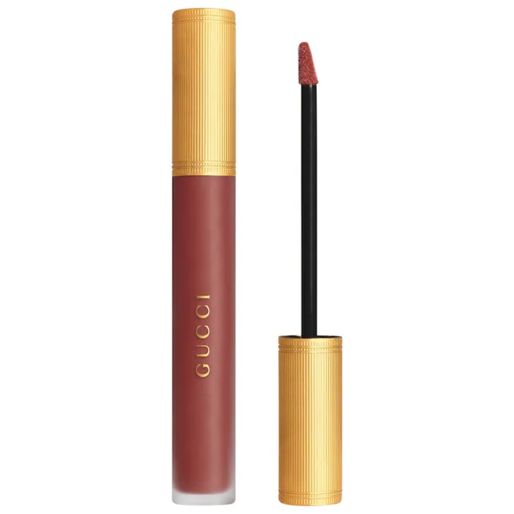 Gucci Transfer-Proof Matte Liquid Lipstick 203 Mildred Rosewood-soft matte pink